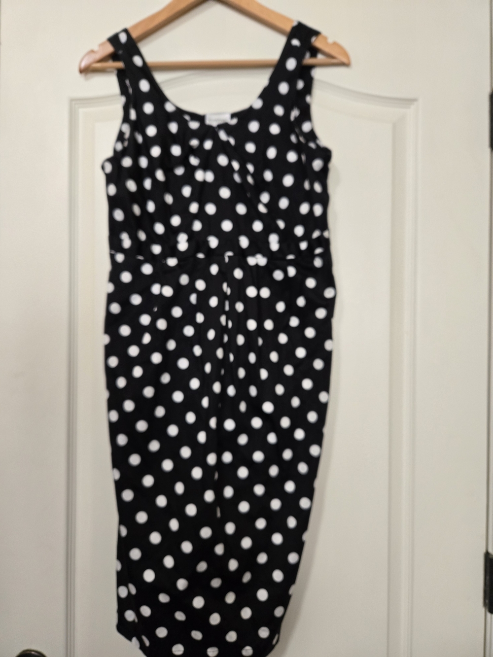 Motherhood Maternity Black and White Polka Dot Midi Dress